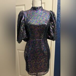 Lush Multicolor Sequin Mini Dress